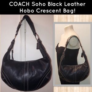 Coach Soho Distressed Leather Hobo Crescent Bag!